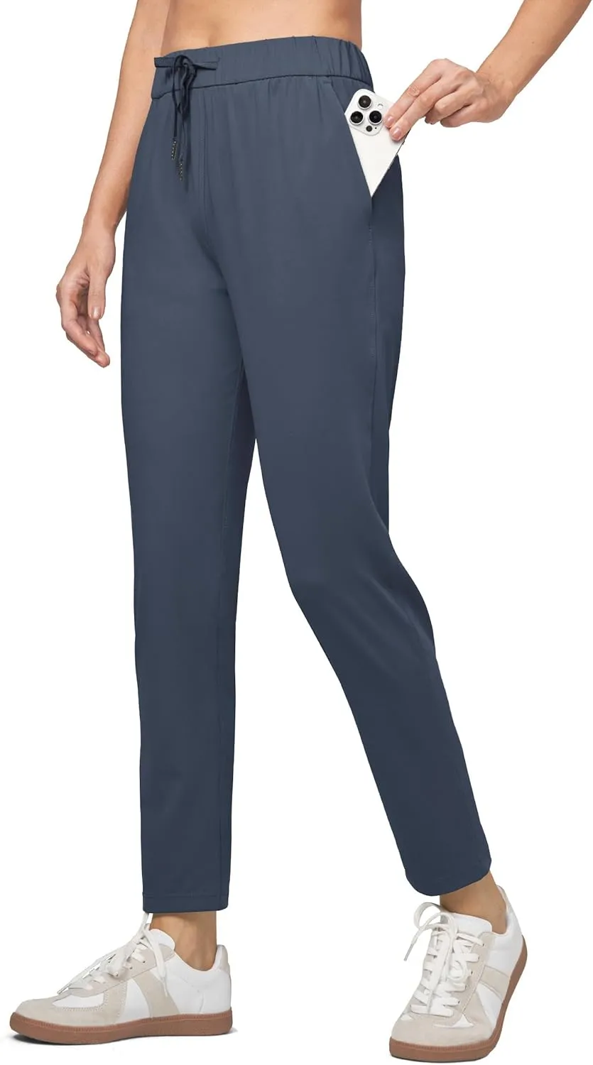 Willit Women's Golf Travel Pants Lounge Sweatpants 7/8 Athletic Pants Quick Dry On The Fly Pants