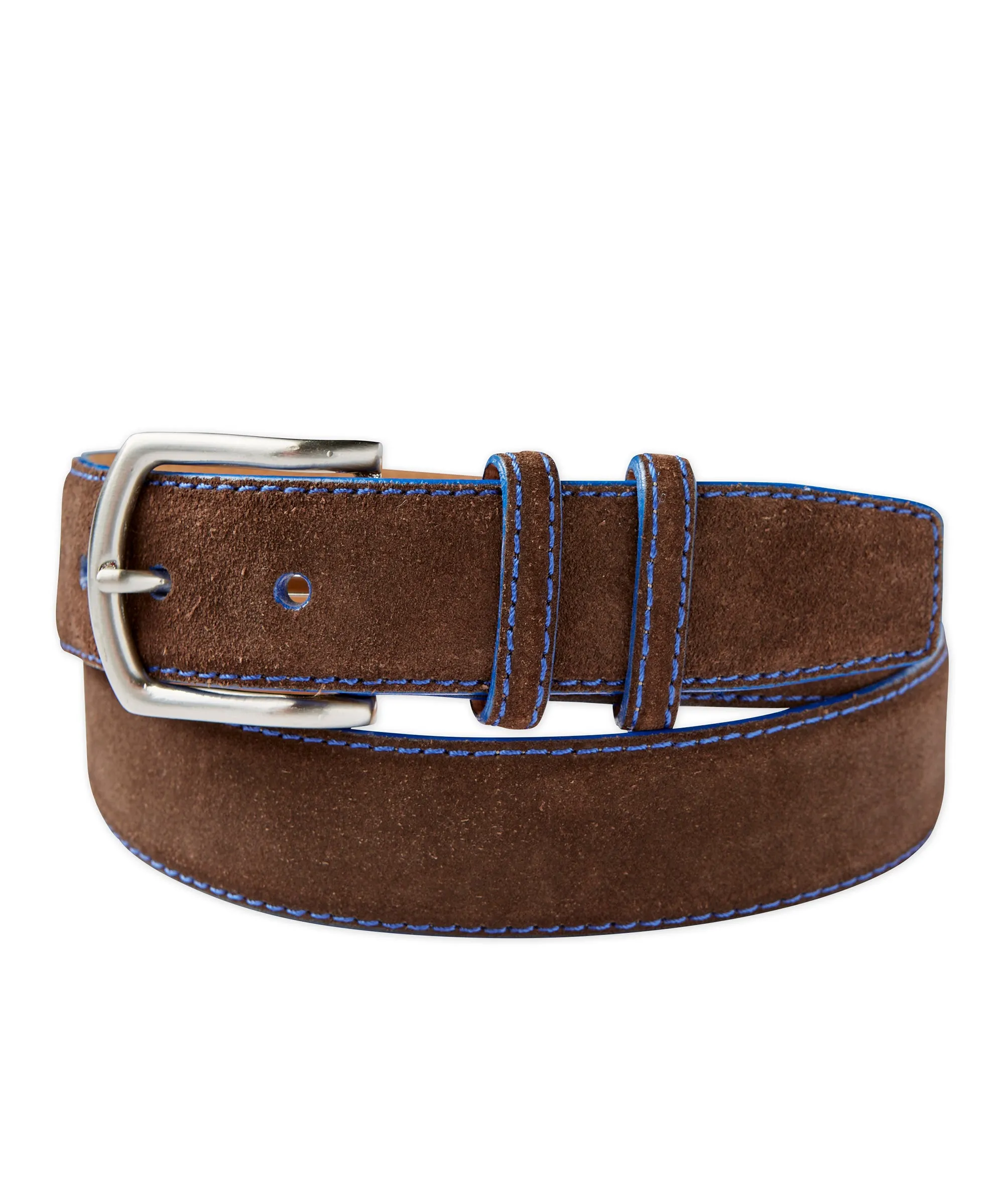 w.kleinberg Suede Belt with Contrast Stitching