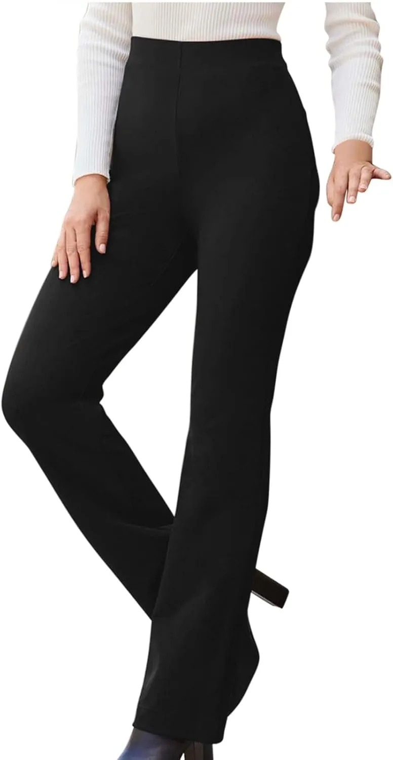 Women High Waist Pull-On Dress Pants Tummy Control Yoga Legging Trousers Business Casual Office Suit Pants for Work