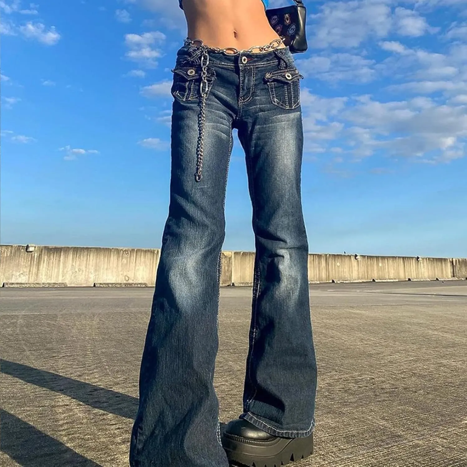Women Wide Leg Jeans Baggy High Waist Denim Jeans Boyfriend Loose Vintage Straight Trousers Cargo Pants Streetwear
