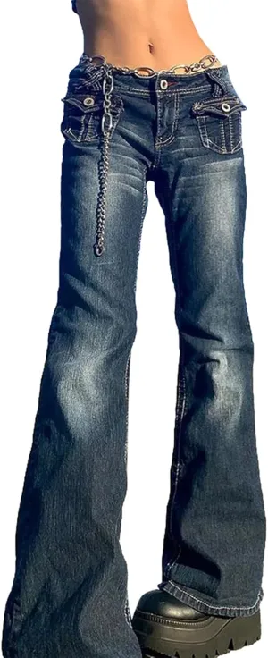 Women Wide Leg Jeans Baggy High Waist Denim Jeans Boyfriend Loose Vintage Straight Trousers Cargo Pants Streetwear