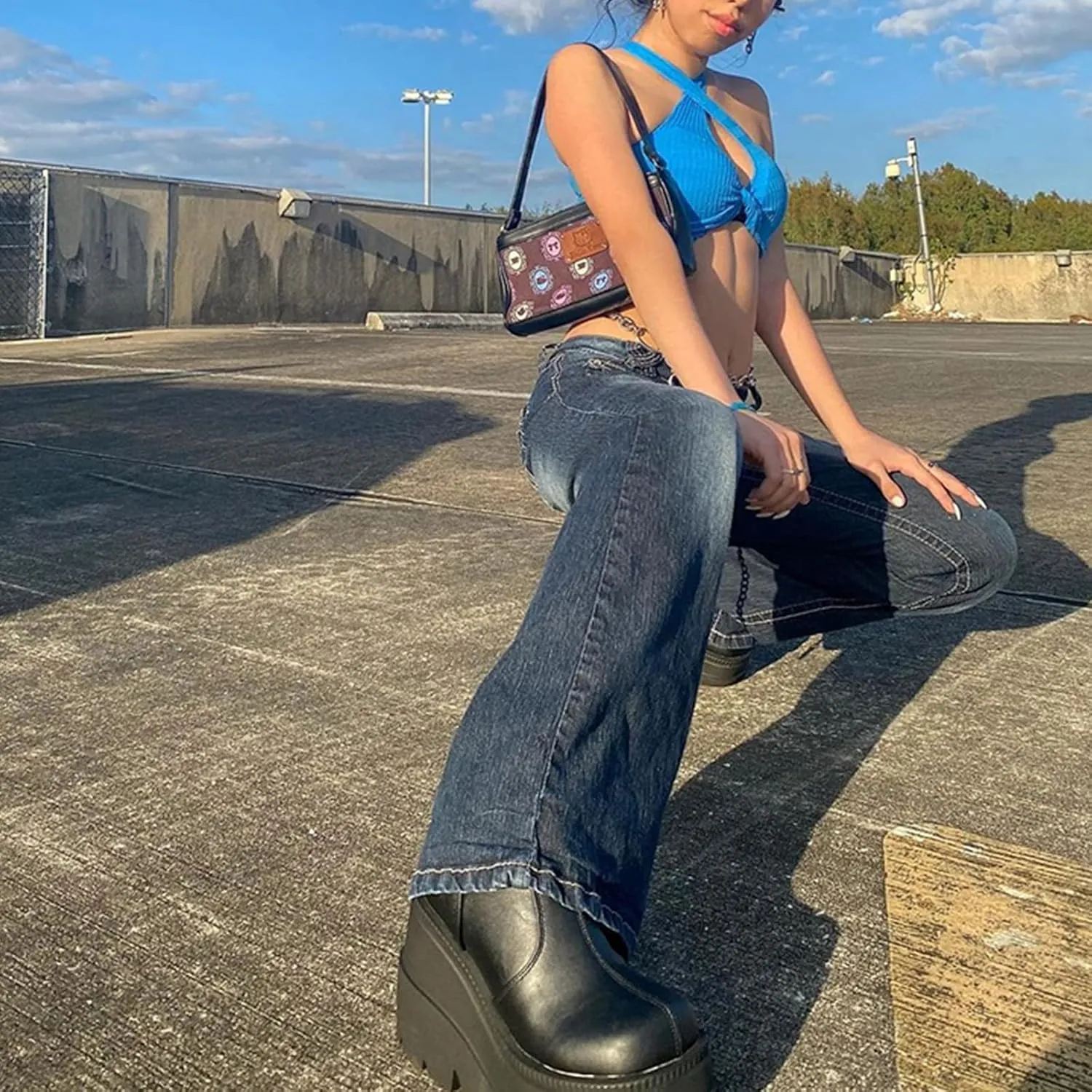 Women Wide Leg Jeans Baggy High Waist Denim Jeans Boyfriend Loose Vintage Straight Trousers Cargo Pants Streetwear