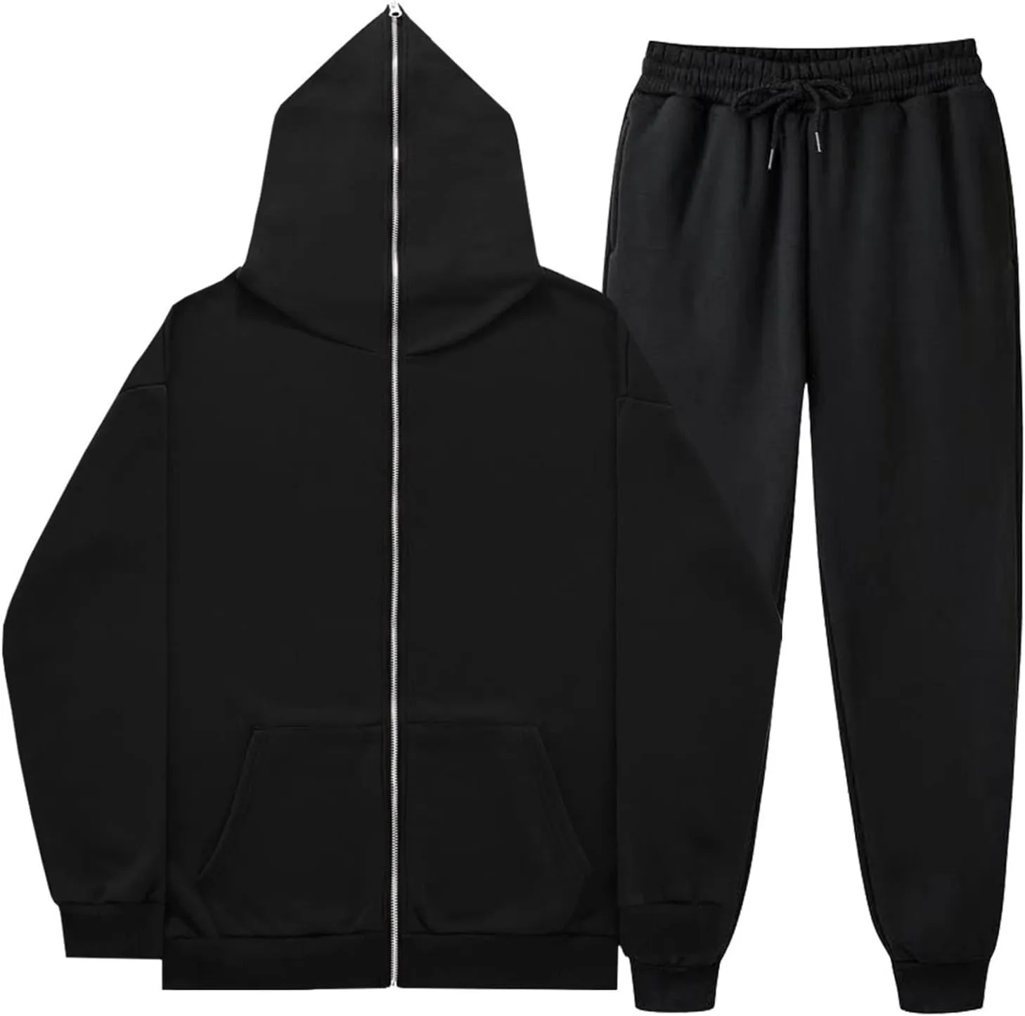 Women's 2 Piece Outfits Long Sleeve Crewneck Baggy Fall Sweatshirt and Wide Leg Sweatpant Suit