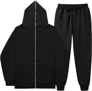 Women's 2 Piece Outfits Long Sleeve Crewneck Baggy Fall Sweatshirt and Wide Leg Sweatpant Suit