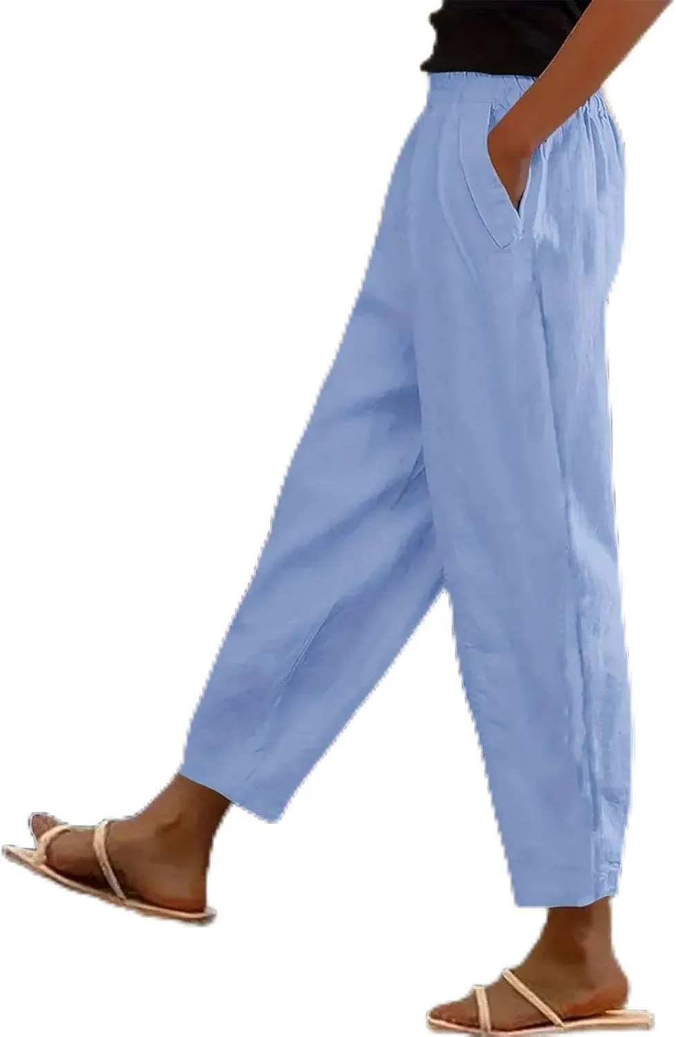 Women's Casual High Waist Wide Leg Straight Dress Pants Trousers with Pocket Long Palazzo Pants Regular Size
