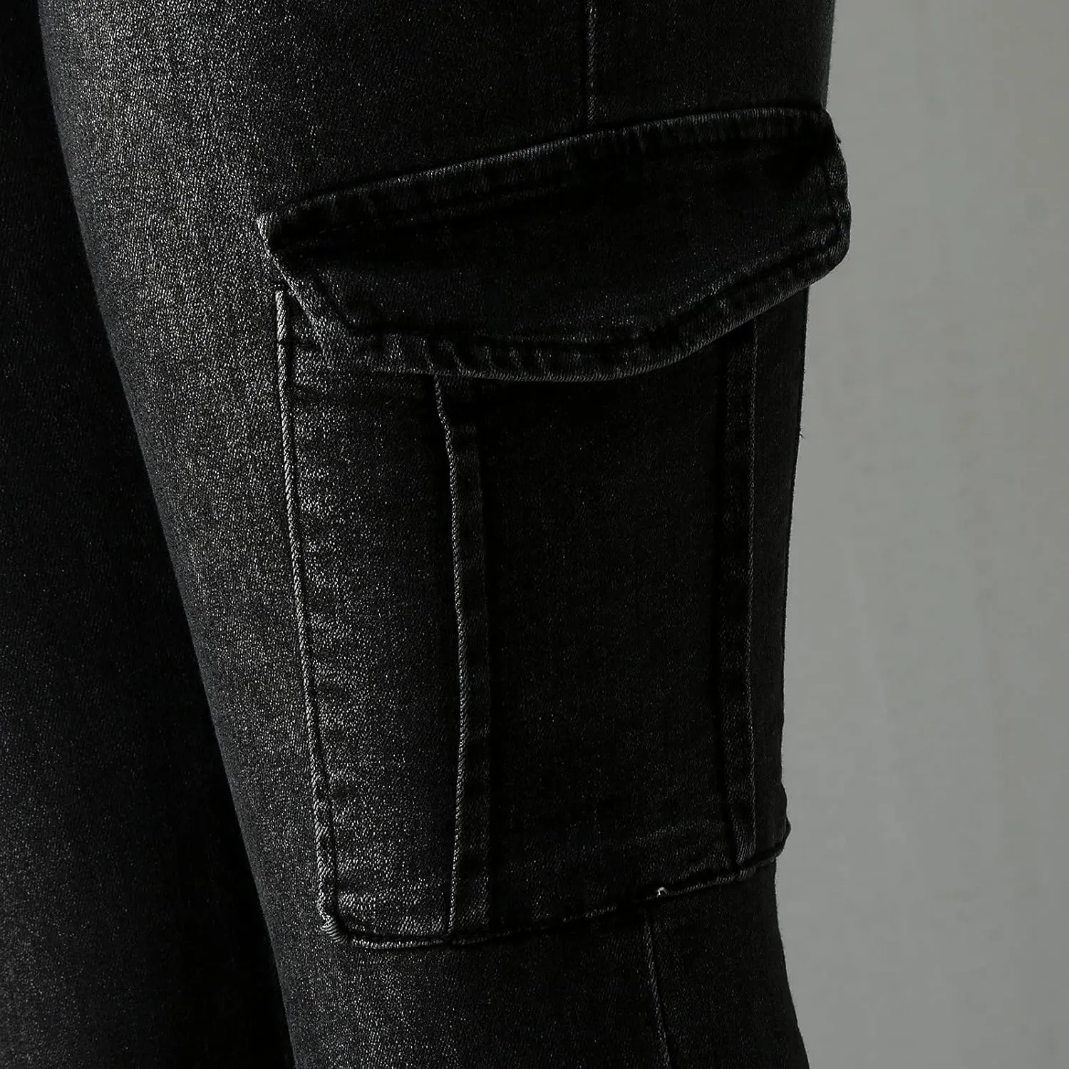 Womens High Waist Skinny Jeans Casual Double Breasted Multi Button Slim Fit Elastic Trousers Double Plus Size Pants