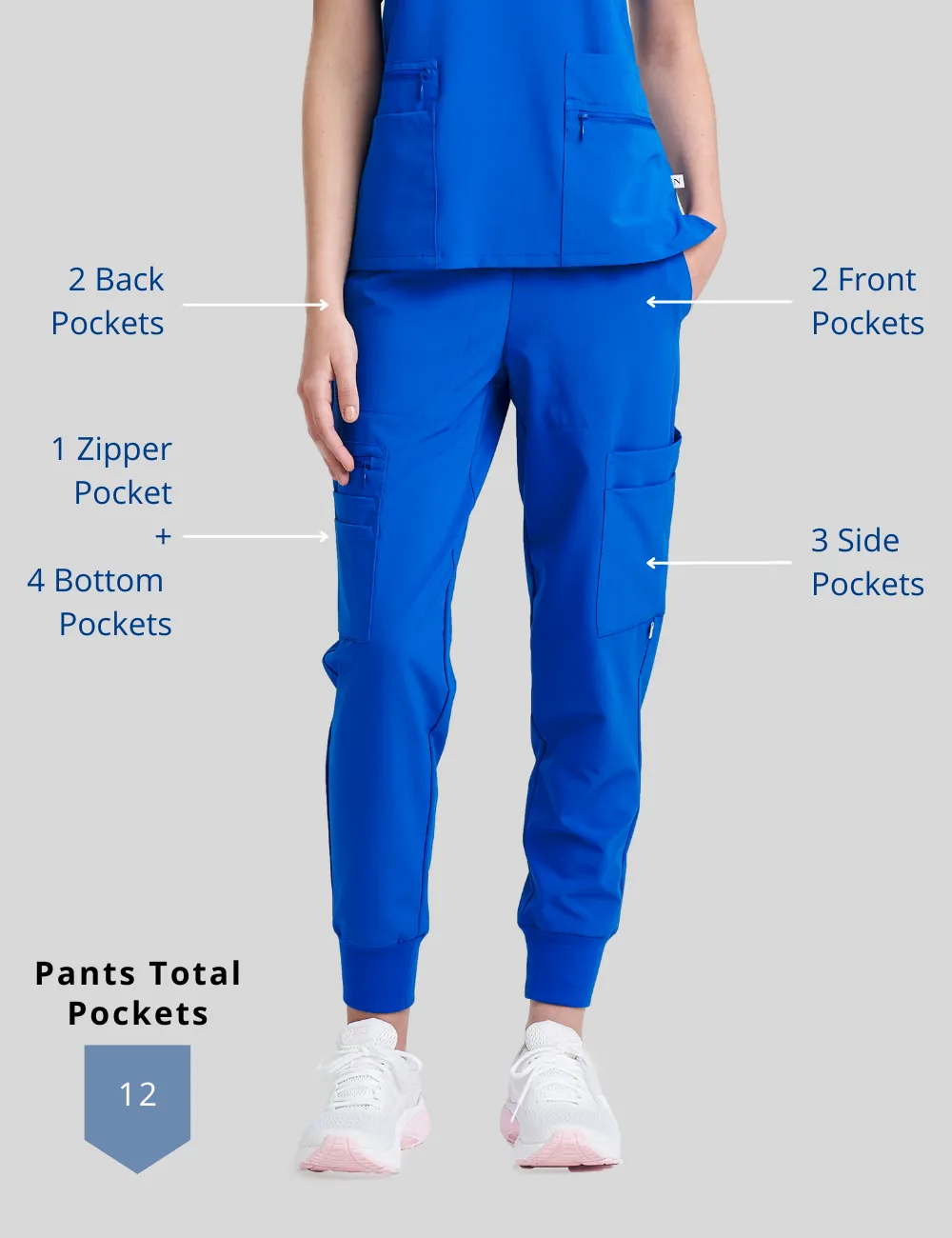 Womens Jogger Scrub Pants - Pewter