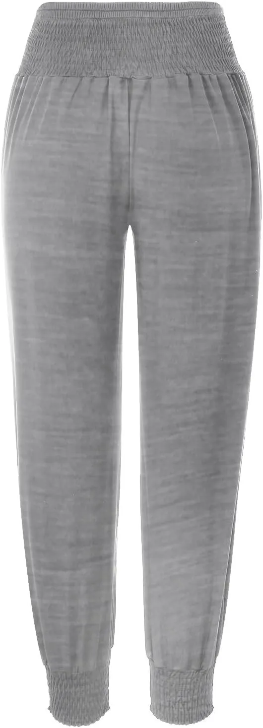 Womens Linen Blend Summer Y2K Fashion Pant Trousers Elastic Waisted Stretchy Slim Fit Palazzo Pants Trendy