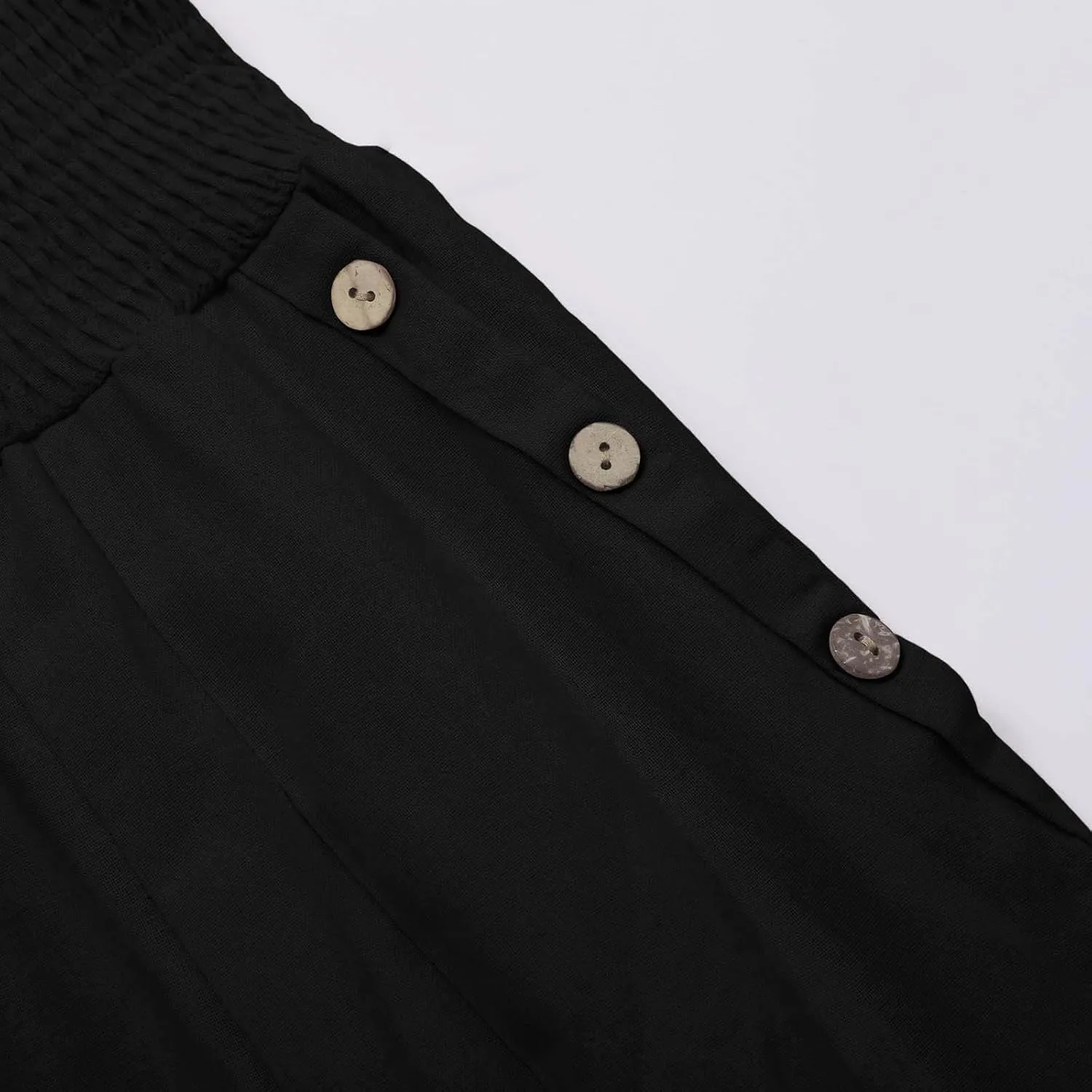 Womens Linen Summer Casual Flowy Pant Trousers High Waist Long Lounge Loose Fit Palazzo Lounge Pants Office