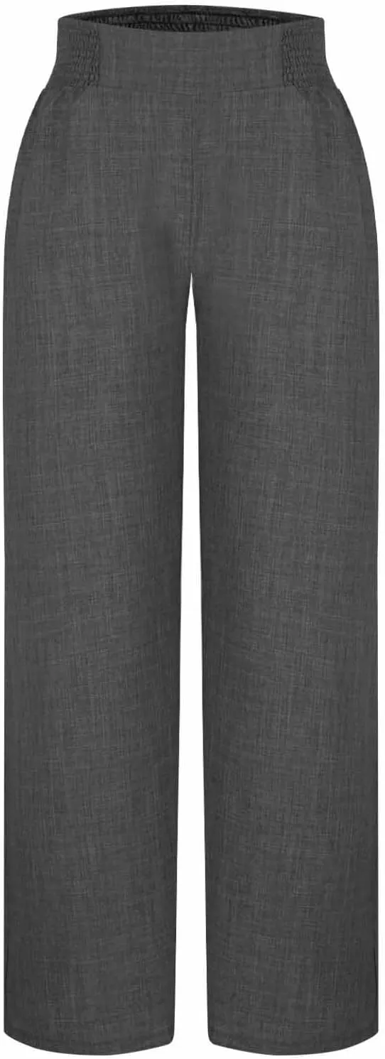 Womens Petite Wide Leg Pants Casual Summer Dress Pant High Waist Straight Trousers Joggers Slacks Outfits with Pockets