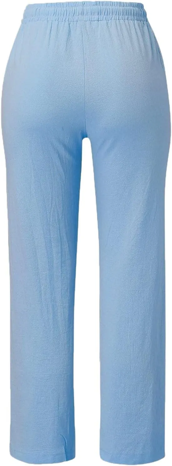 Women's Straight Leg Pants Winter flexie Hiking Thermal with Pockets Wide Leg Straight Leg