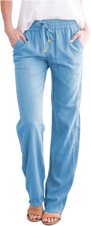 Women's Straight Leg Pants Winter flexie Hiking Thermal with Pockets Wide Leg Straight Leg