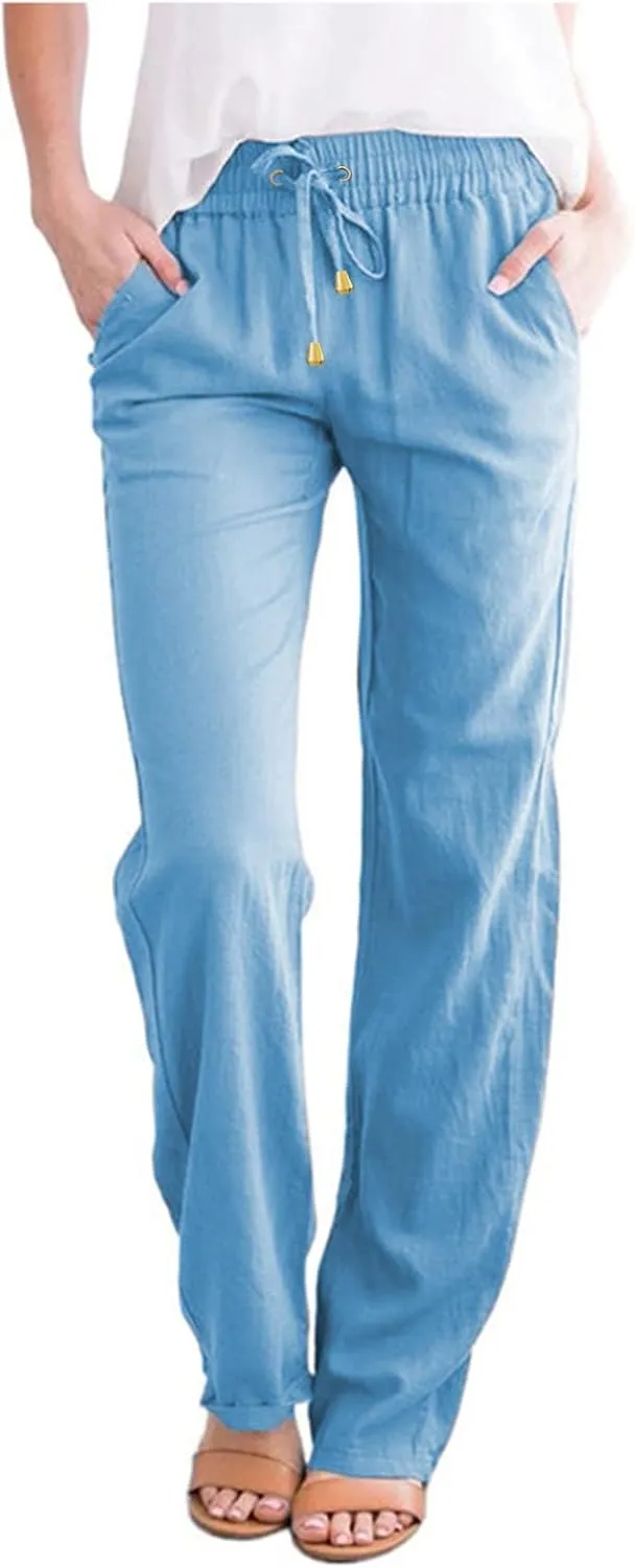 Women's Straight Leg Pants Winter flexie Hiking Thermal with Pockets Wide Leg Straight Leg