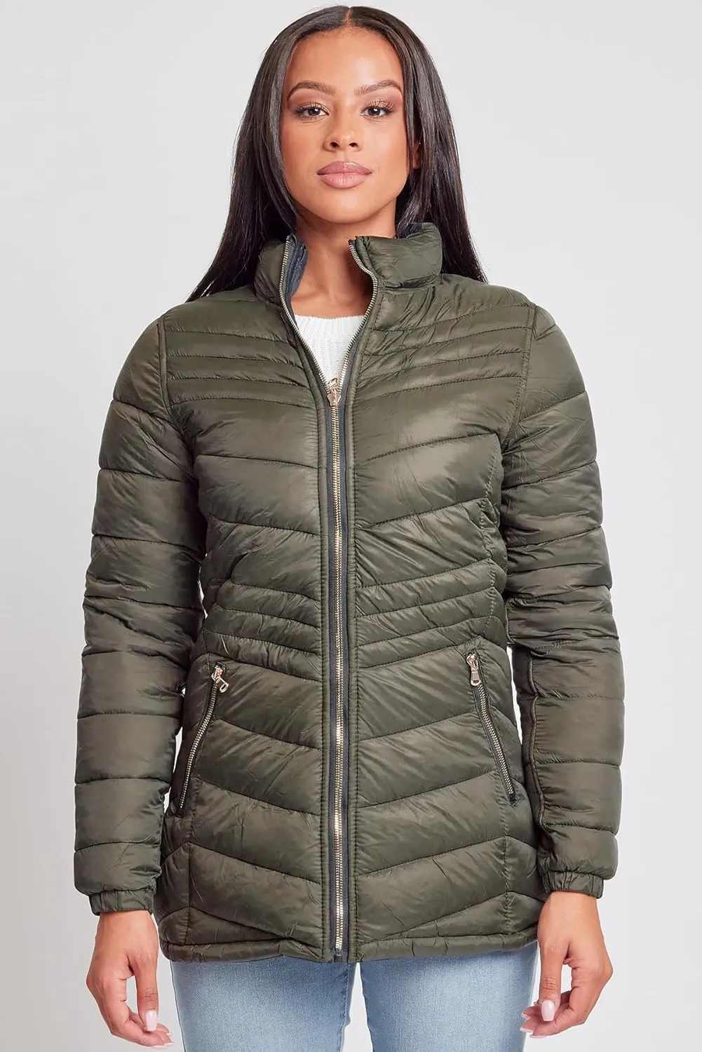 YMI Jeans Women's Winter Reversible Puffer Jacket
