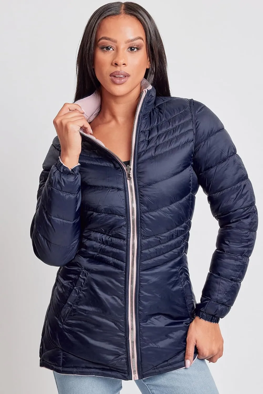 YMI Jeans Women's Winter Reversible Puffer Jacket