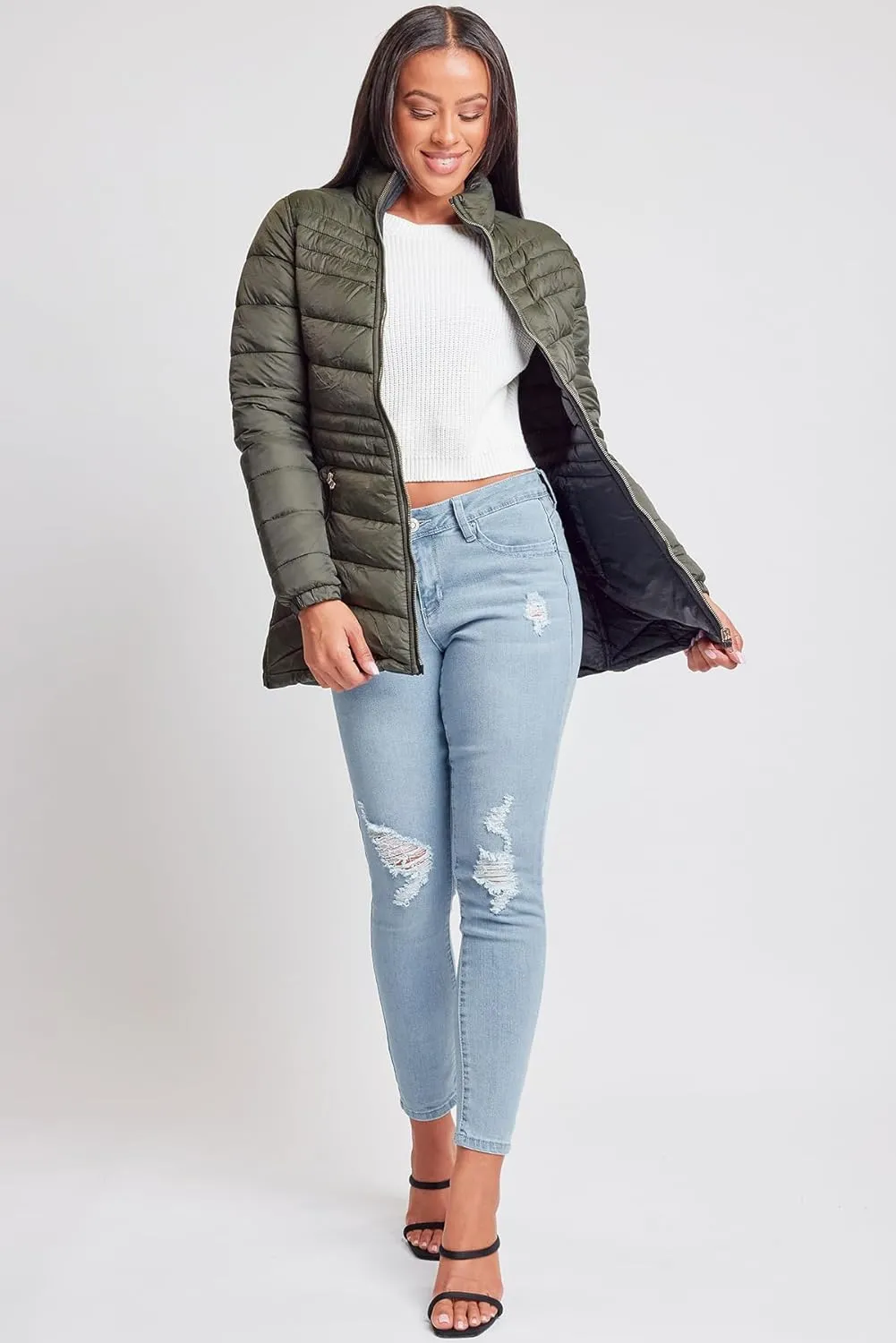 YMI Jeans Women's Winter Reversible Puffer Jacket