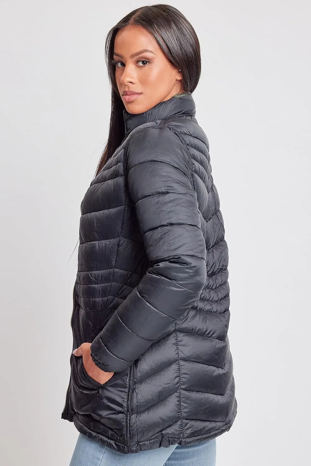 YMI Jeans Women's Winter Reversible Puffer Jacket