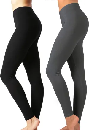 Zenana Outfitters Womens Full Length Cotton Solid Leggings