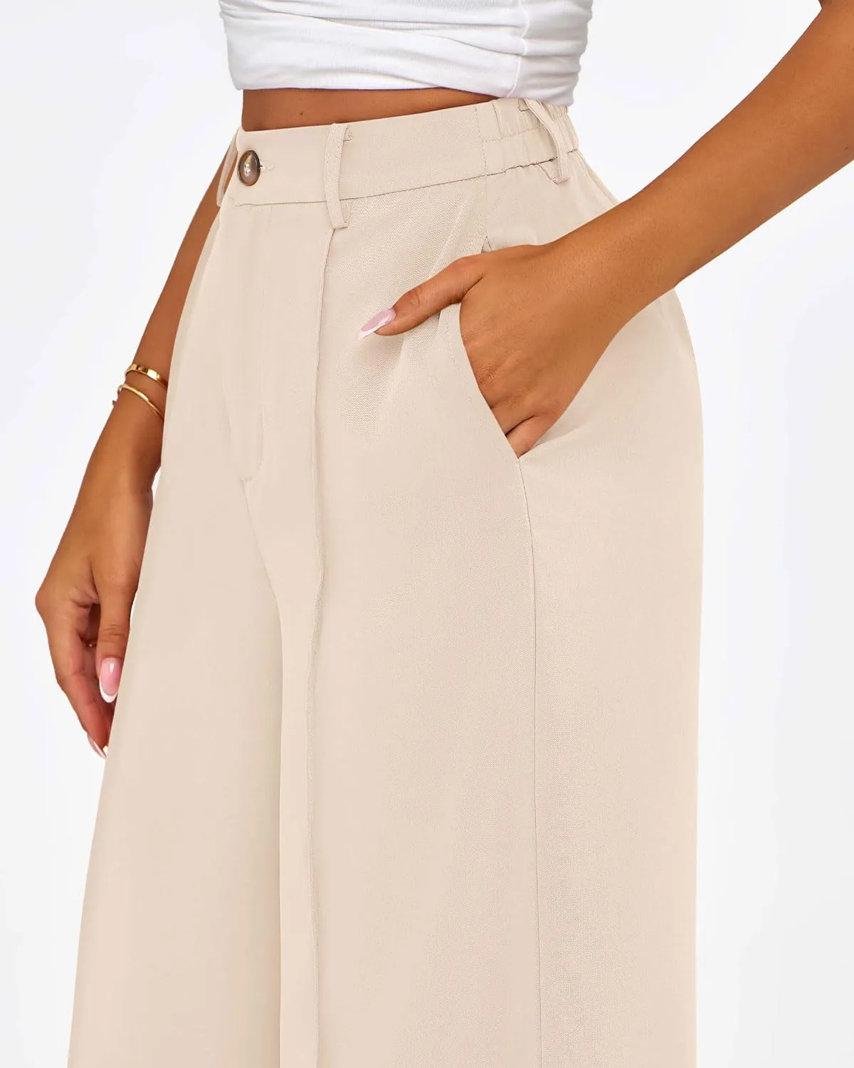 Zenlonr Womens Wide Leg Pants 2025 Casual High Waist Long Palazzo Trouser Loose Business Work Pants Summer Clothes