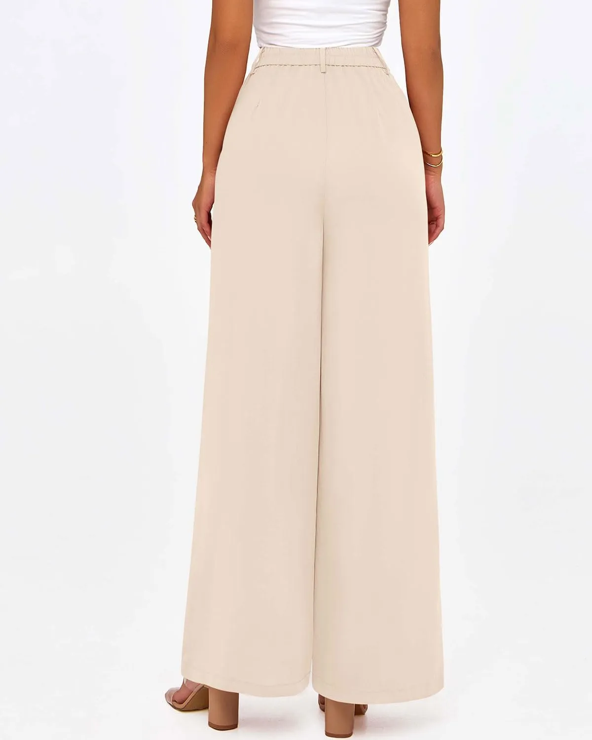 Zenlonr Womens Wide Leg Pants 2025 Casual High Waist Long Palazzo Trouser Loose Business Work Pants Summer Clothes